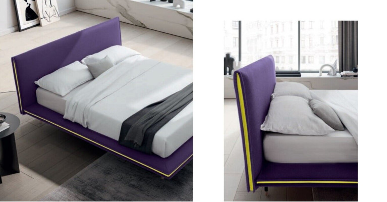 Design Bett 140x200cm Polster Luxus Betten Doppel Hotel Schlaf Zimmer Holz Neu