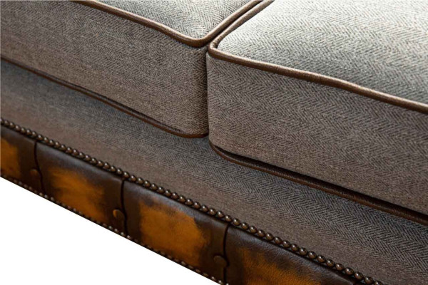Luxus Dreisitzer Moderne Couch Möbel Grau Sofas Stoff Textil Polster