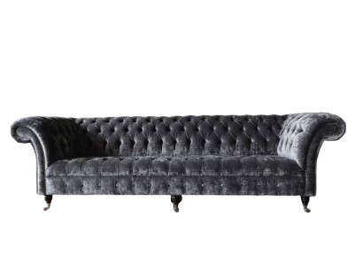 Viersitzer Sofa 4 Sitzer Sofas Textil Modern Design Stoff Polyester Grau
