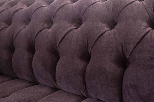 Modern Chesterfield Sofa Couch Polster 3 Sitzer Lila Textil Stoff Sofas Neu