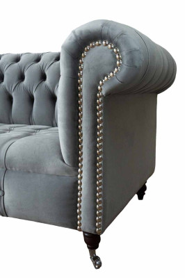 Chesterfield 3 Sitzer Design Sofa Polster Sofas Couchen Textil Dreisitzer