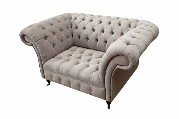 Chesterfield Textil Polster Sessel 1 Sitzer Sofas Design Luxus Stoffsofas