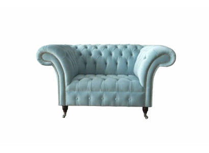 Chesterfield Sessel Türkis Polster Sofa 1 Sitzer Design Polster Neu