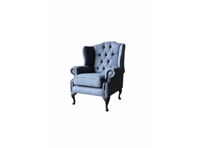 Sessel 1 Sitz Textil Lounge Luxus Polster Ohrensessel Einsitzer Design 1