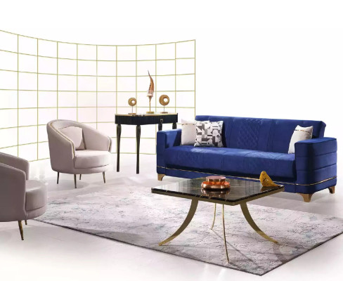 Designer Sofagarnitur 3+3+1 Sitzer Sofa Stoff Garnitur Polster Set Modern