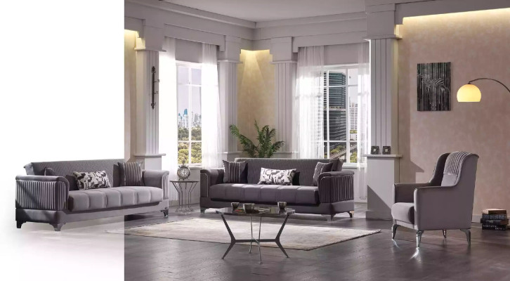 Graues Sofa Luxus 3-Sitzer Couch Wohnzimmer Möbel Polster Couchen Sofas