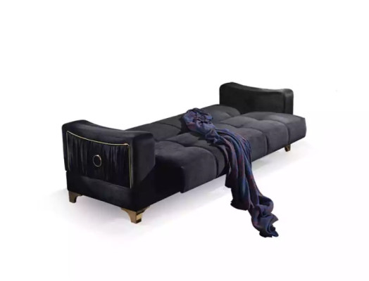 Schwarzes Sofa Designer 3-Sitzer Luxus Couch Stoffsofa Relax Möbel Sofas