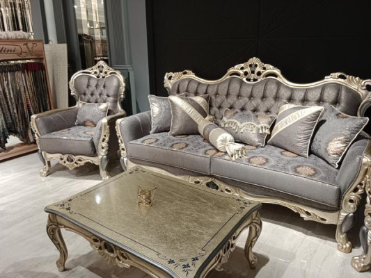 Designer Wohnzimmer set Sofagarnitur set Sofagarnitur 3+3+1+1 2x Sofas 2x Sessel