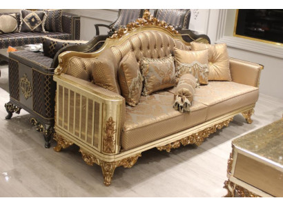Sofagarnitur 331 Sitzer Textil Komplett Set Sofa Sessel Holz Chesterfield