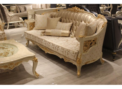 Exquisite Wohnzimmer Sofagarnitur 3+3 Sitzer modernen Setzen Beige Neu