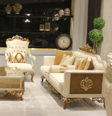 Exquisite Wohnzimmer Sofagarnitur Sofa 2x Sessel set Luxus Garnitur