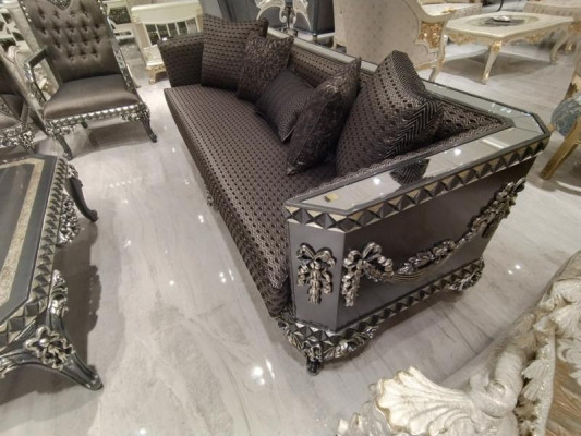 Deluxe Wohnzimmer Garnitur Sofa und Sessel Premium Sofa und sessel Neu Braun