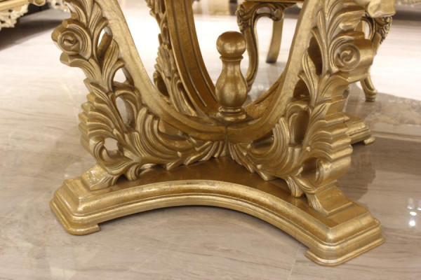 Luxus Esstisch Rund Design Tisch klassische Esszimmer Tische Möbel Gold Neu