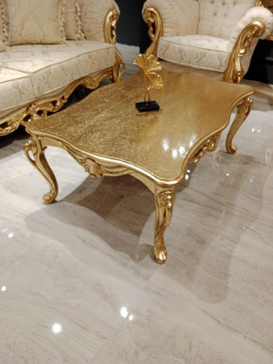 Couchtisch Tische Chesterfield Tisch Design Luxus Möbel Gold Holz Wohnzimmer Neu