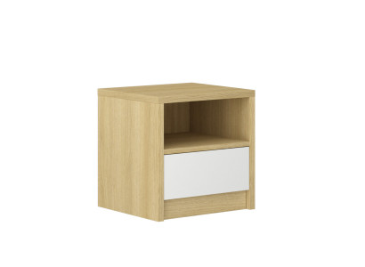 Hellbrauner Nachttisch 1x Schublade Designer Schlafzimmer Holzkonsole