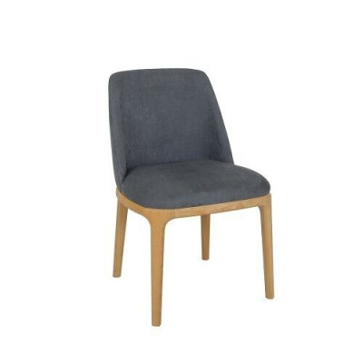 Design Stuhl Lehnstuhl Polster Stühle Lounge Massiv Holz Textil Holz Sessel Neu