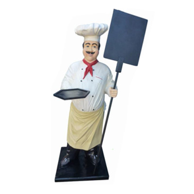 Koch Figur Statue Skulptur Werbefigur Menütafel Werbeaufsteller Speisekarte Deko