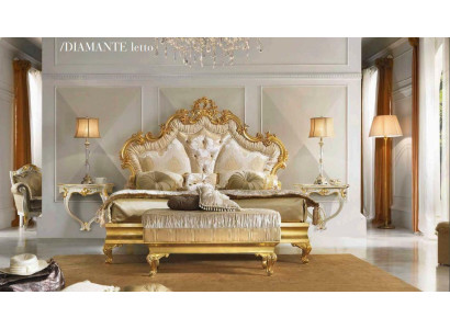 Klassisches Bett Barock Rokoko Hotel Betten Polsterbett Doppelbett 180x200cm