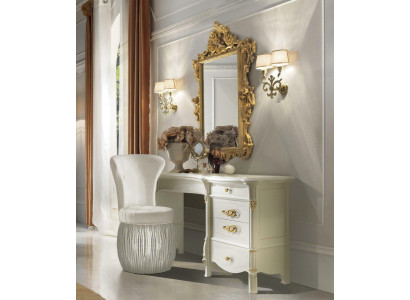 Klassischer Schminktisch mit Spiegel Luxus Konsole Kommode Schlafzimmer Barock