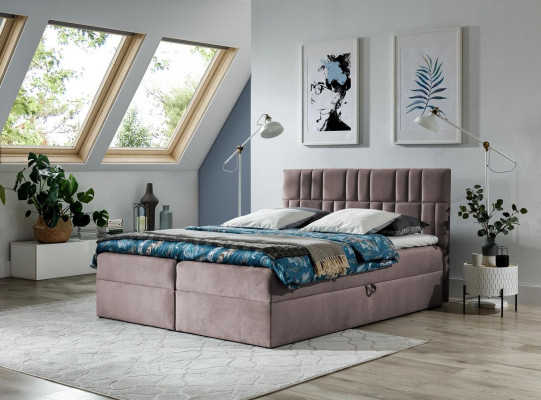 Doppelbett Boxspringbett Bett mit Bettkasten Ehebett Betten Polsterbett Rot Neu