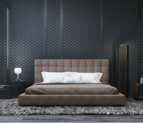 Modernes Gestell Luxus Schlaf Zimmer Bett Hotel Design Grau Doppel