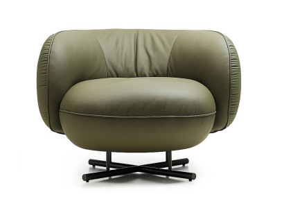 Sessel 1 Sitzer Kunstleder Lounge Luxus Polster Einsitzer Design Grau