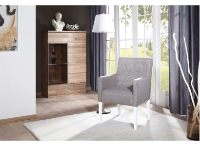 Chesterfield Lehnstuhl Stühle Textl Stuhl Polster Sitzer Stoff Samt Echtes Holz