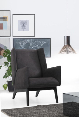 Sofagarnitur Sofa 3 Sitzer Sessel Dreisitzer Grau Modern Stoff Sitz 