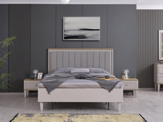 Komplette Schlafzimmermöbel Moderne Betten Holz 6tlg Schlafzimmer Grau