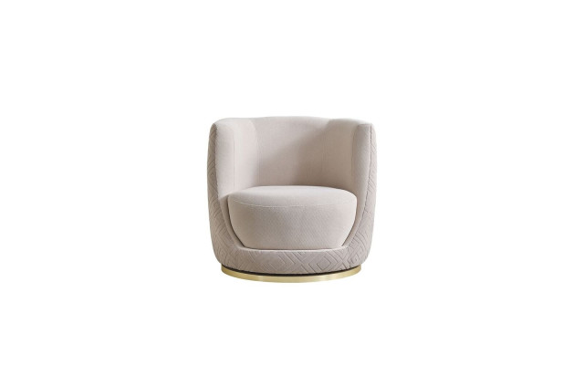Beiger Wohnzimmer Sessel Designer Polstermöbel Edler Lounge Einsitzer