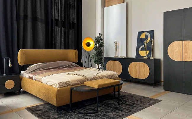 Nachttisch Grau Schlafzimmer Elegantes Tisch Luxus Holz Möbel Beistelltisch
