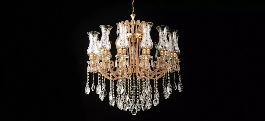 Luxus Lüster Kristall Deckenleuchter Kronleuchter Deckenlampe Gold Lampe