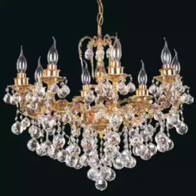 Luxus Lüster Kronleuchter Deckenlampe Deckenleuchter Crystal Art Gold