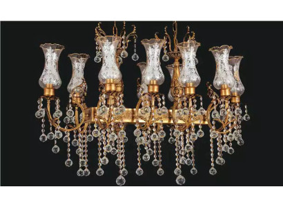 Kronleuchter Deckenleuchter Luxus Deckenlampe Lüster Gold Kristall Leuchte
