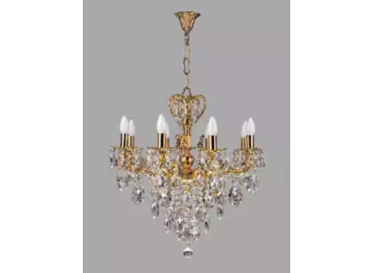 Lüster Kronleuchter Deckenlampe Deckenleuchter Gold Luxus Art Crystal