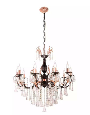 Luxus Deckenleuchter Kronleuchter Deckenlampe Luster Schwarz Kristall