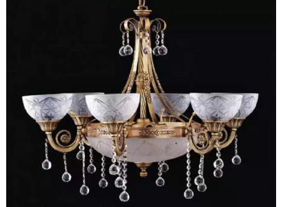 Lüster Deckenlampe Deckenleuchter Lampe Kronleuchter Glas Gold Ritter Hotel