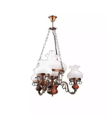 Deckenleuchter Lüster Kronleuchter Deckenlampe Lampe Glas Braun Barock