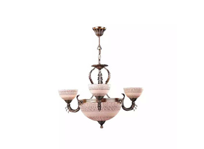 Deckenlampe Lüster Deckenleuchter Lampe Kronleuchter Glas Braun Gold