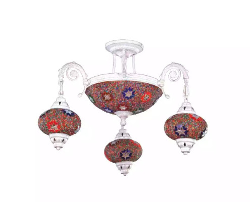 Deckenleuchter Lüster Kronleuchter Deckenlampe Lampen Glas Art Weiß