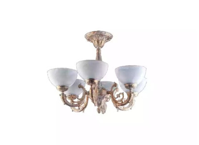 eckenlampe Lüster Deckenleuchter Kronleuchter Lampe Glas Beige Art