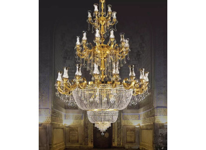 Kronleuchter Pendelleuchte Foyer Wohnzimmer Luxus Glanz Lampe 360 cm