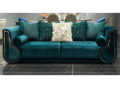 Dreisitzer Stoffsofa Sofa 3 Sitzer Polstersofa Modern Design Grün Neu