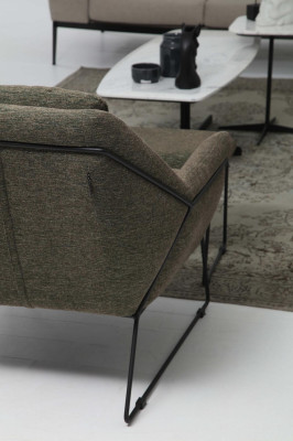 Moderne Sofagarnitur Dreisitzer Sessel Sofa Couch Stoffmöbel Gruppe Set