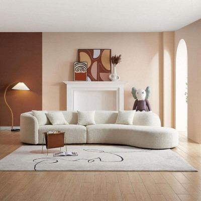Grauer Fünfsitzer Luxus Sofa Große Wohnlandschaft Moderne Möbel Neu
