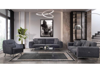 Sofagarnitur 3+3+1 Sitzer Wohnzimmer Komplett Sofas Set Modern Set Couchtisch