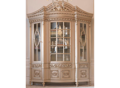 Vitrinen Glas Schrank Echtholz Anrichte Vitrine Wohnzimmer Möbel Massive Holz