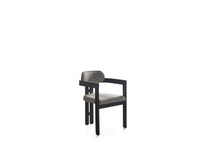 Stuhl Esszimmer Moderne Holz Luxus Design Neu Polster Holz mit Textil