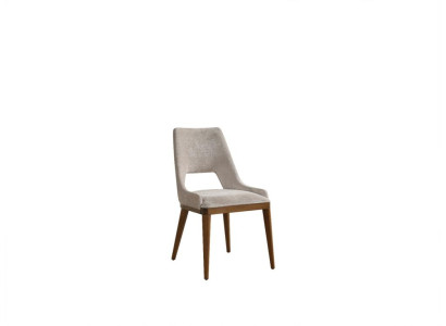 Stuhl Esszimmer Moderne Holz Luxus Stoff Design Neu Polster Beige