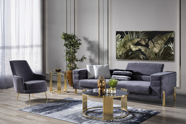 Sofagarnitur 3+1 Sitzer Set Design Polster Couchen Moderne neu Blau